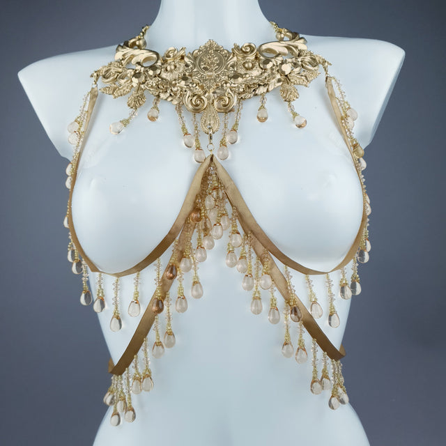 "Althea" Gold Filigree & Beading Body Jewellery
