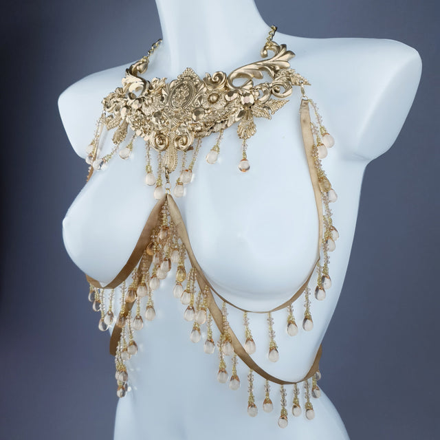 "Althea" Gold Filigree & Beading Body Jewellery