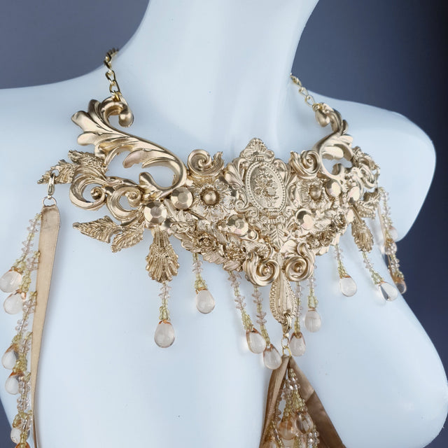 "Althea" Gold Filigree & Beading Body Jewellery