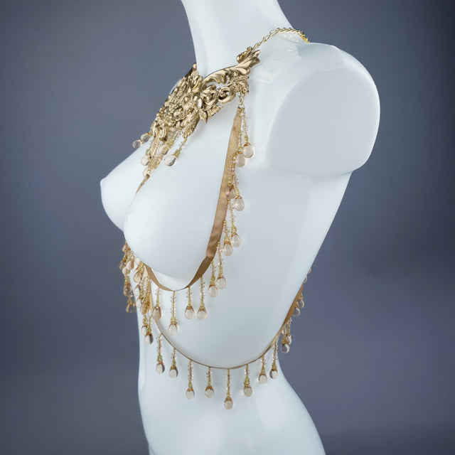 "Althea" Gold Filigree & Beading Body Jewellery