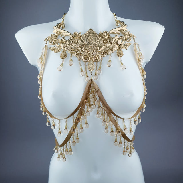 "Althea" Gold Filigree & Beading Body Jewellery