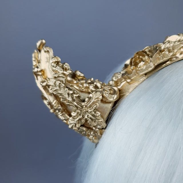 "Morning Star" Gold Filigree Devil Horns Headband