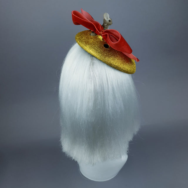 "Cheese the Day" Cheese & Mice Fascinator Hat