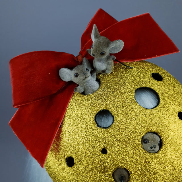 "Cheese the Day" Cheese & Mice Fascinator Hat