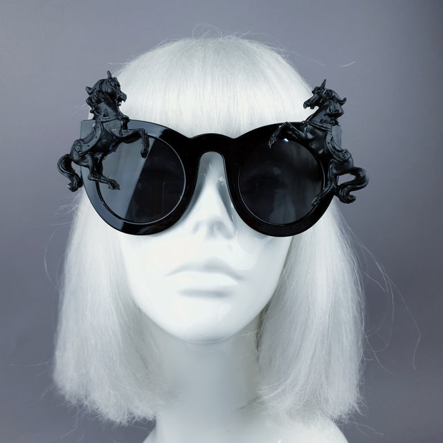 "Licorne" Black Unicorn Statement Sunglasses