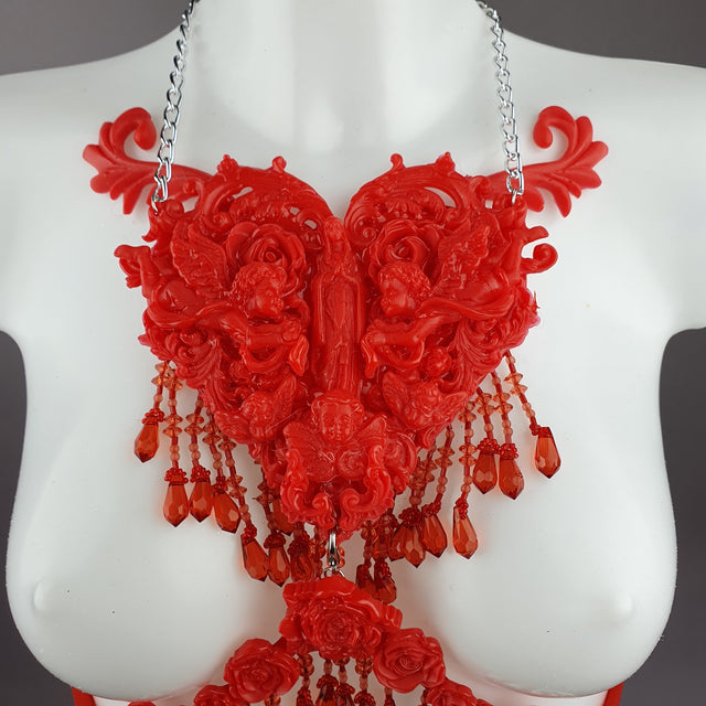 "Stigmata" Red Filigree & Beading Body Jewellery