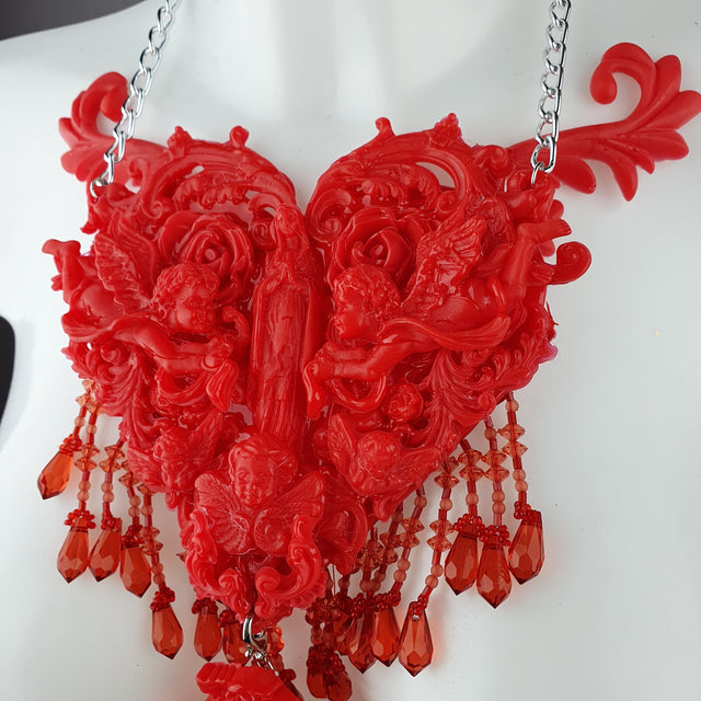 "Stigmata" Red Filigree & Beading Body Jewellery