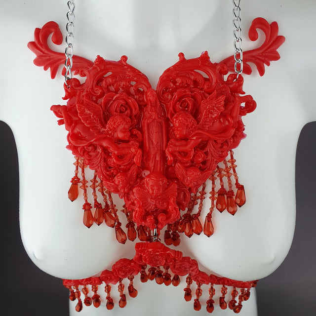 "Stigmata" Red Filigree & Beading Body Jewellery