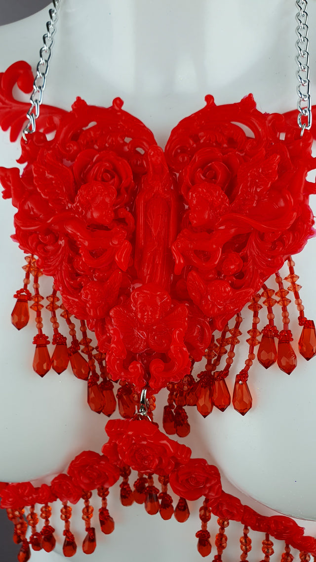 "Stigmata" Red Filigree & Beading Body Jewellery