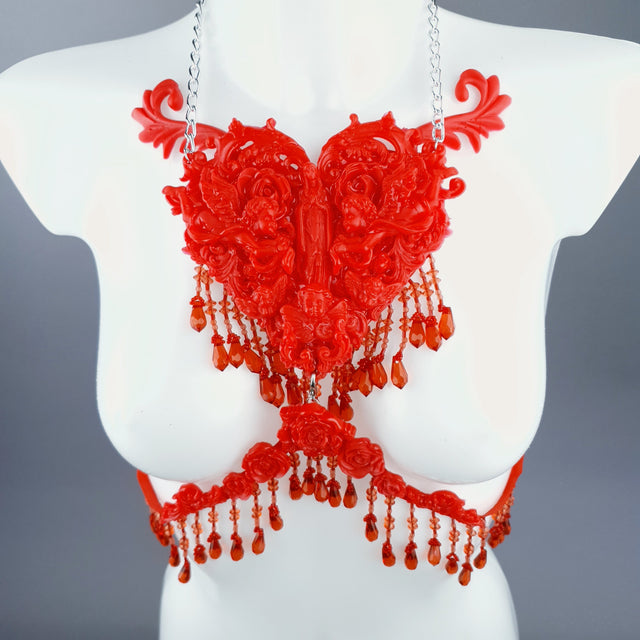 "Stigmata" Red Filigree & Beading Body Jewellery