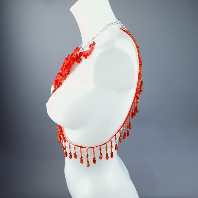 "Stigmata" Red Filigree & Beading Body Jewellery
