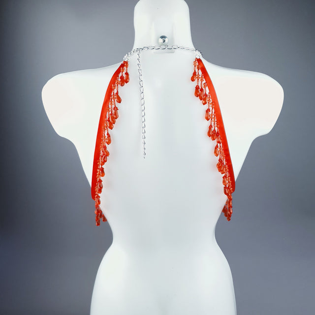 "Stigmata" Red Filigree & Beading Body Jewellery