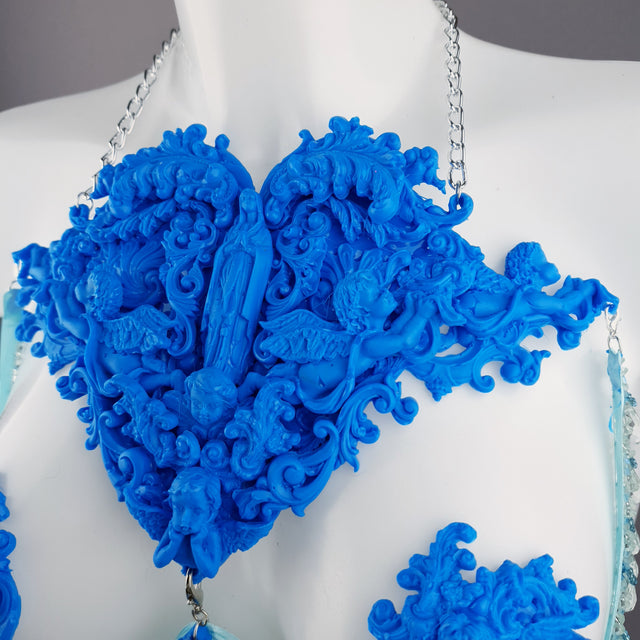 "Erzulie" Blue Filigree Nipple Pasties & Beading Body Jewellery