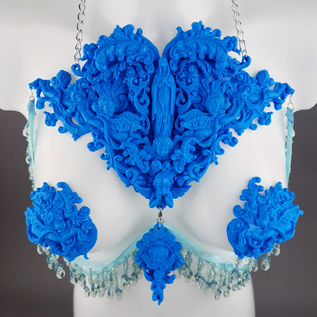 "Erzulie" Blue Filigree Nipple Pasties & Beading Body Jewellery