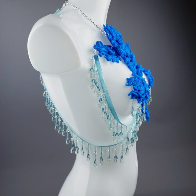 "Erzulie" Blue Filigree Nipple Pasties & Beading Body Jewellery