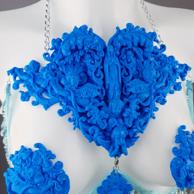 "Erzulie" Blue Filigree Nipple Pasties & Beading Body Jewellery
