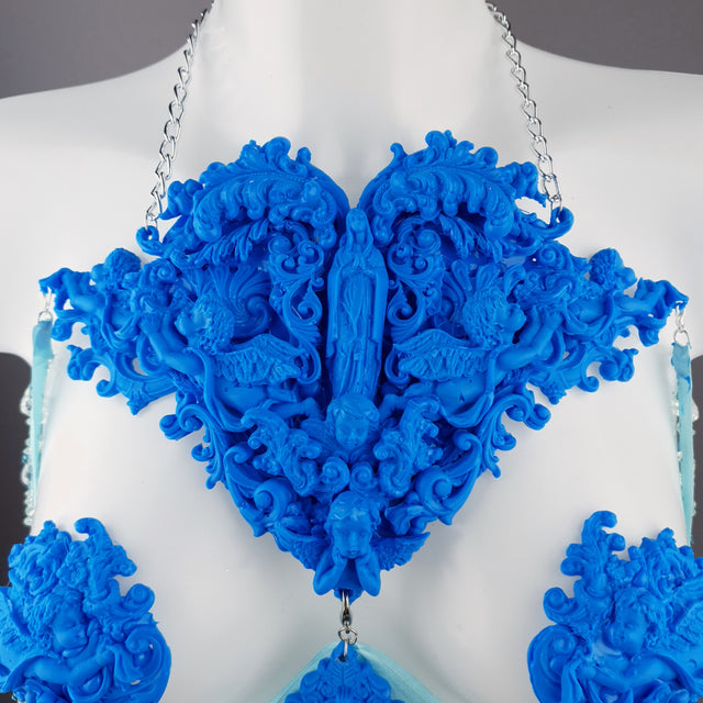 "Erzulie" Blue Filigree Nipple Pasties & Beading Body Jewellery