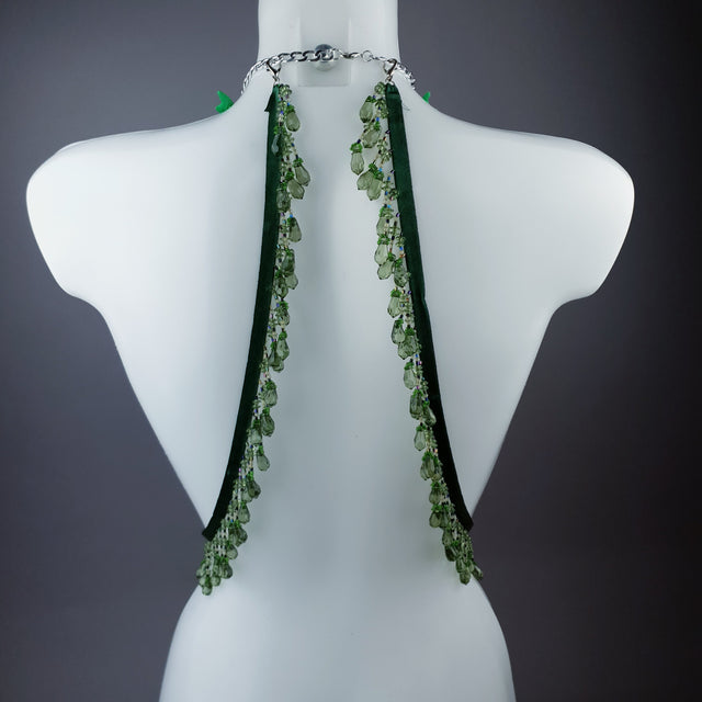 "Invidia" Green Filigree Nipple Pasties & Beading Body Jewellery