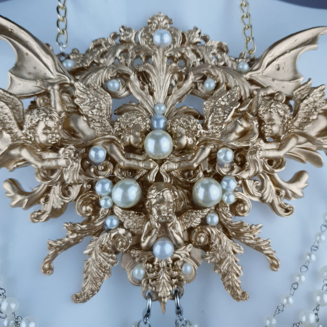 "Carrie" Gold Filigree & Pearl Body Jewellery & Nipple Pasties