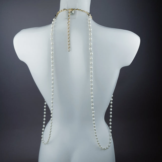 "Carrie" Gold Filigree & Pearl Body Jewellery & Nipple Pasties