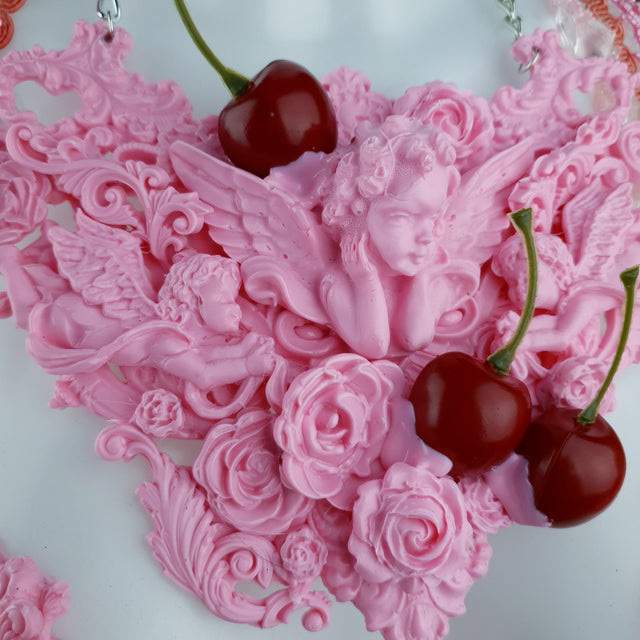 "Sukero" Pink Cherry Filigree & Beading Body Jewellery with Nipple Pasties