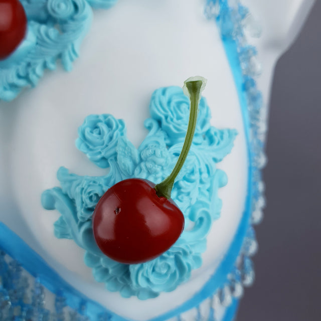 "Bobelo" Blue Cherry Filigree & Beading Body Jewellery with Nipple Pasties