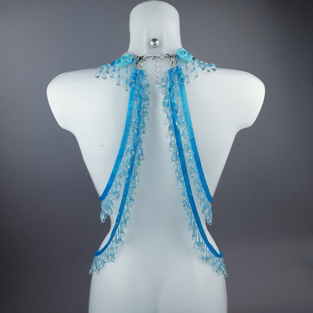 "Bobelo" Blue Cherry Filigree & Beading Body Jewellery with Nipple Pasties