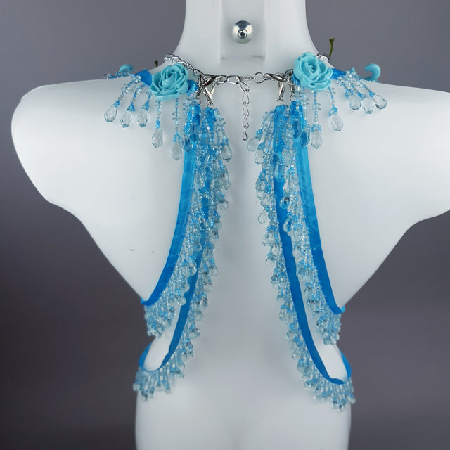 "Bobelo" Blue Cherry Filigree & Beading Body Jewellery with Nipple Pasties