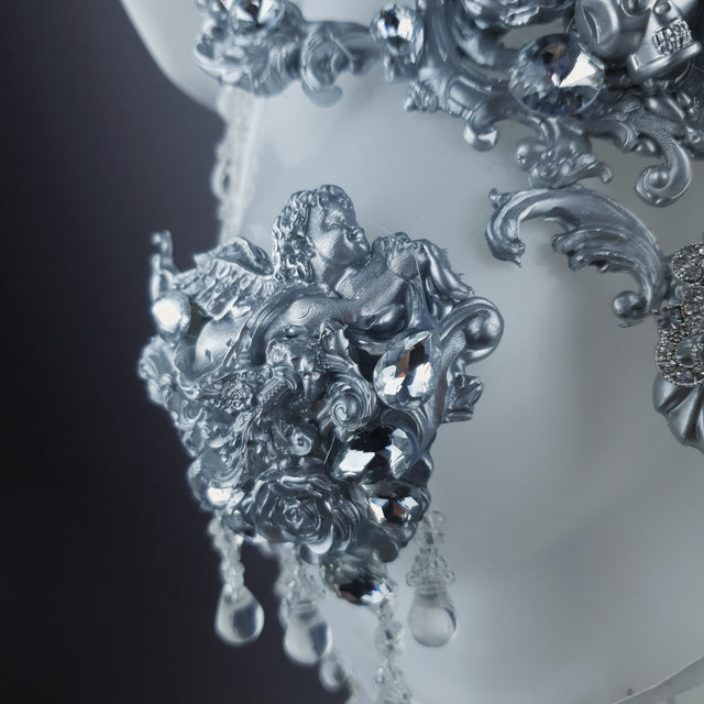 "Ice" Silver Filigree & Beading Body Jewellery with Nipple Pasties