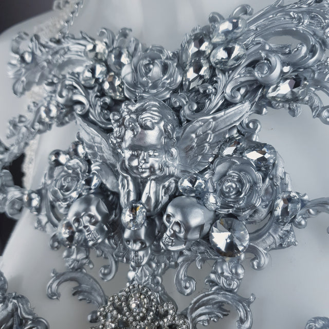 "Ice" Silver Filigree & Beading Body Jewellery with Nipple Pasties