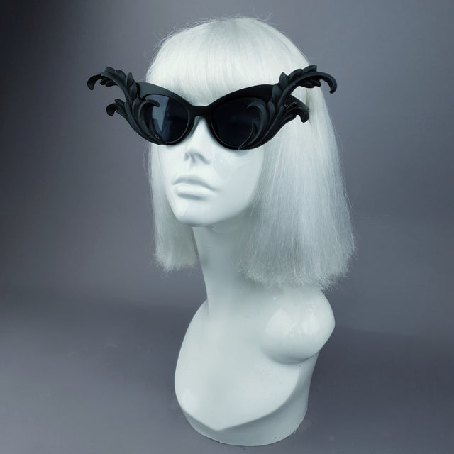 "Kokoro" Black OTT Filigree Statement Sunglasses
