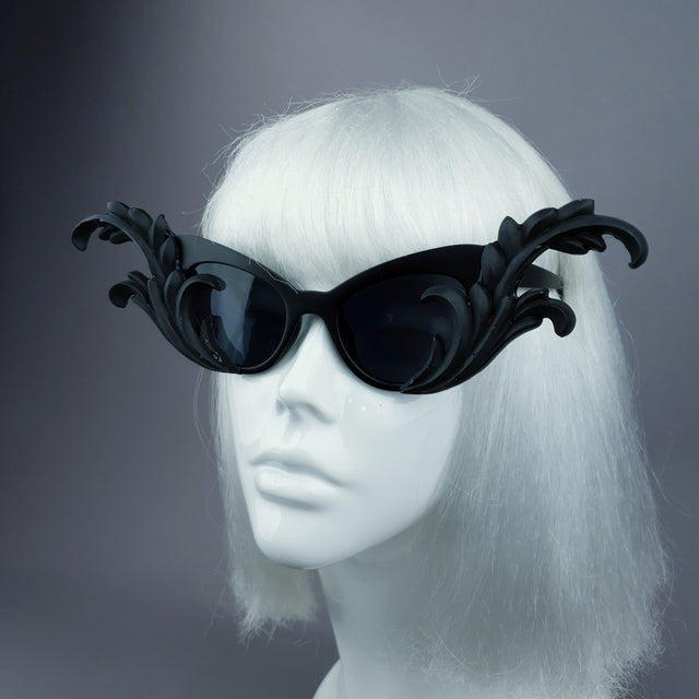 "Kokoro" Black OTT Filigree Statement Sunglasses