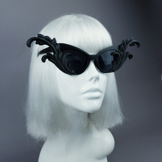 "Kokoro" Black OTT Filigree Statement Sunglasses