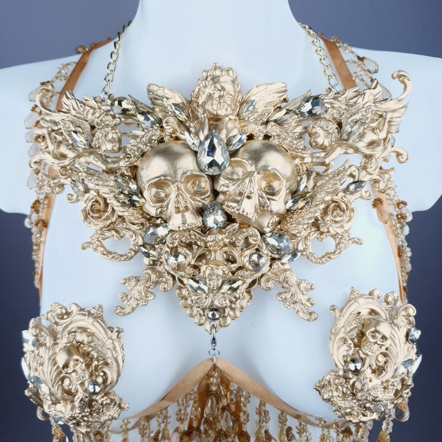 "Visage" Gold Filigree Beading Harness Body Jewellery