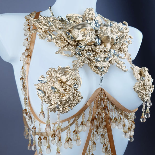 "Visage" Gold Filigree Beading Harness Body Jewellery