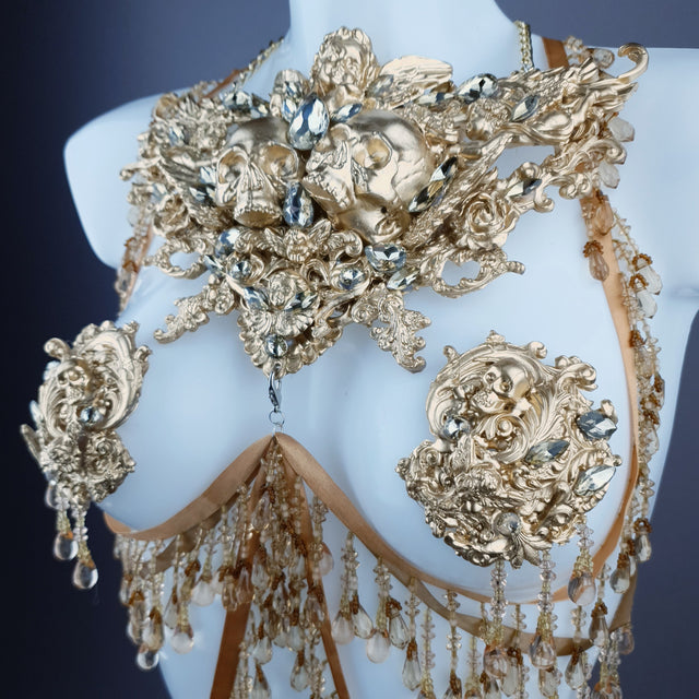 "Visage" Gold Filigree Beading Harness Body Jewellery