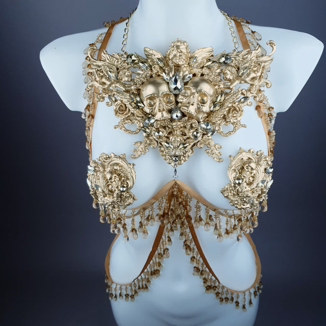"Visage" Gold Filigree Beading Harness Body Jewellery