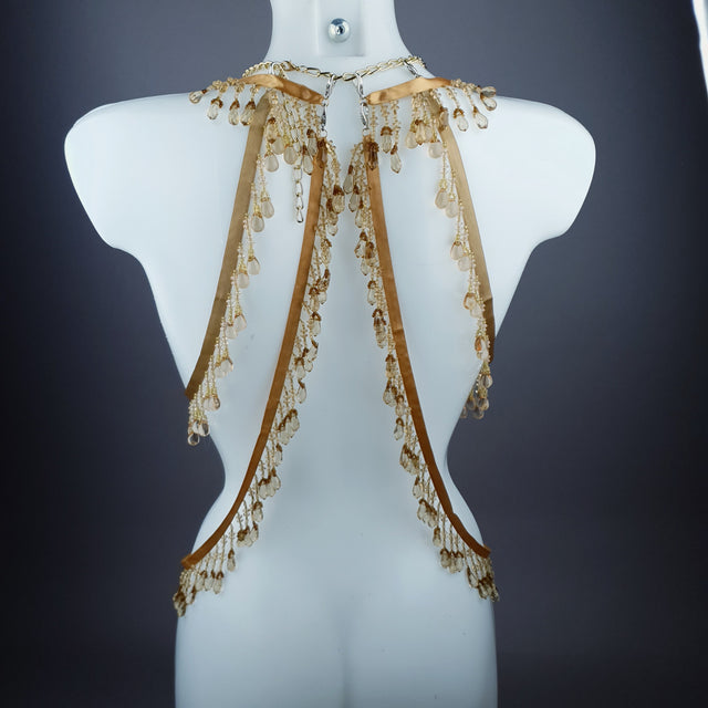 "Visage" Gold Filigree Beading Harness Body Jewellery