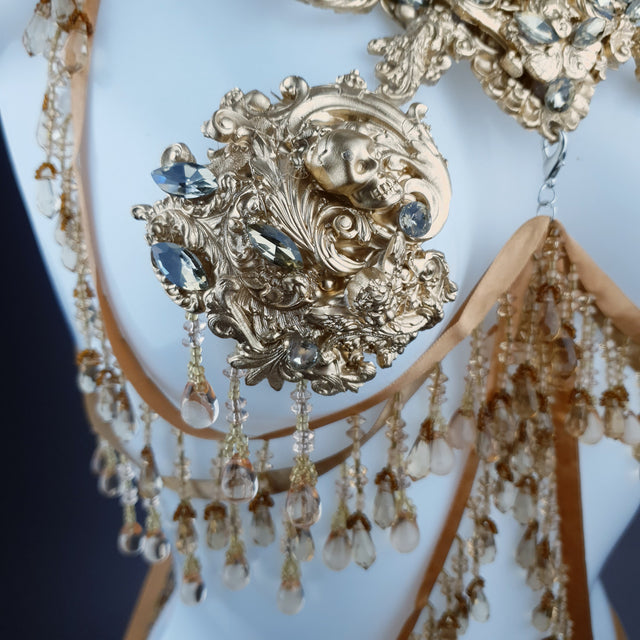 "Visage" Gold Filigree Beading Harness Body Jewellery
