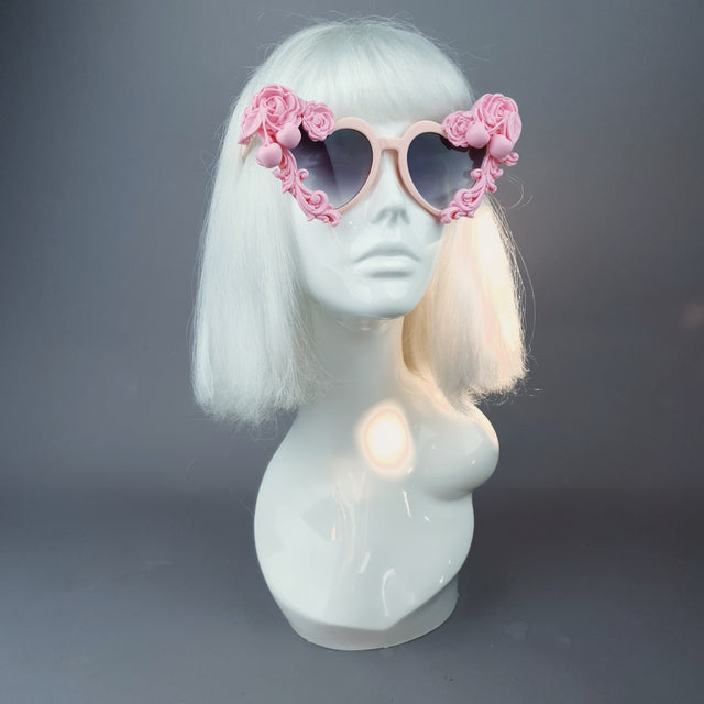"Zoet" Pastel Pink Heart Shaped Sunglasses