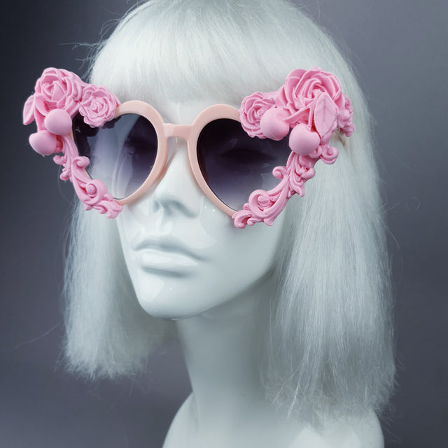 "Zoet" Pastel Pink Heart Shaped Sunglasses