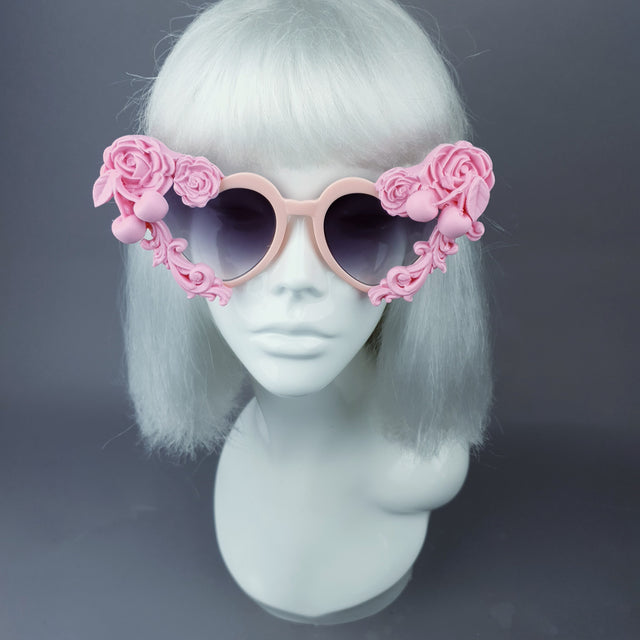 "Zoet" Pastel Pink Heart Shaped Sunglasses