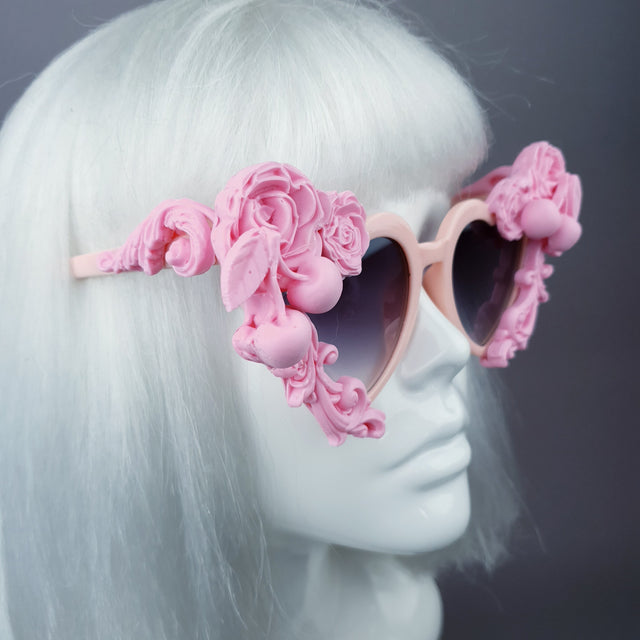 "Zoet" Pastel Pink Heart Shaped Sunglasses