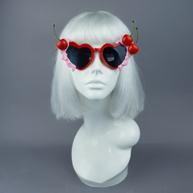 "Lolita" Cherry Pink Frosting Red Sunglasses