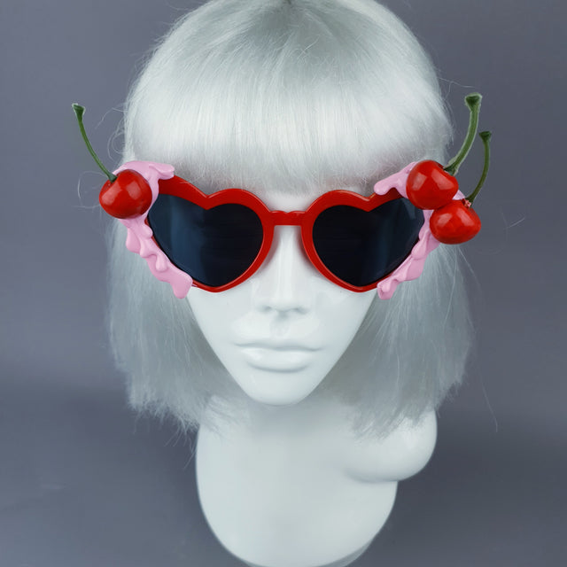 "Lolita" Cherry Pink Frosting Red Sunglasses