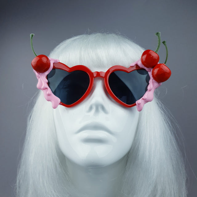 "Lolita" Cherry Pink Frosting Red Sunglasses