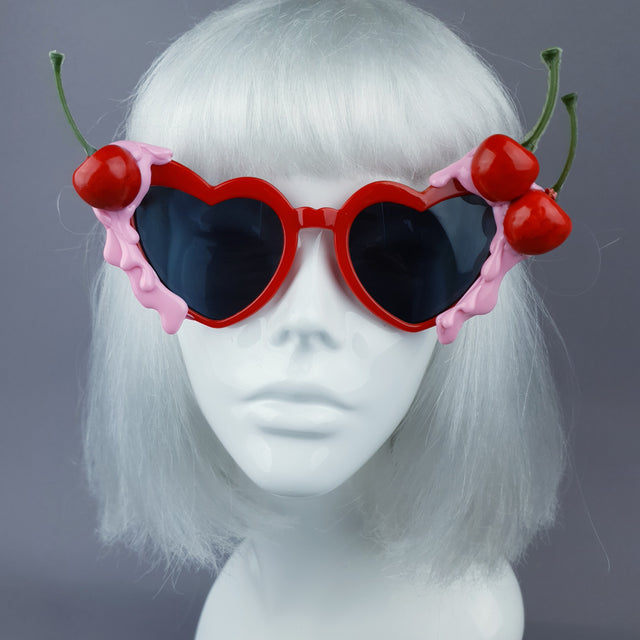 "Lolita" Cherry Pink Frosting Red Sunglasses