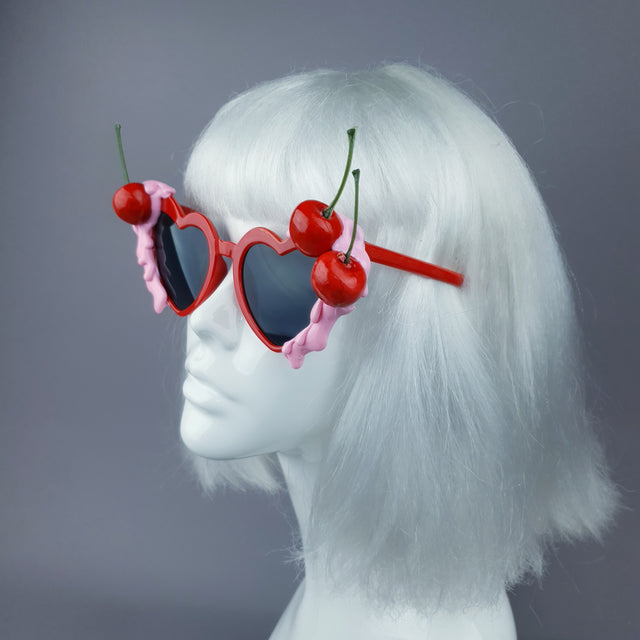 "Lolita" Cherry Pink Frosting Red Sunglasses