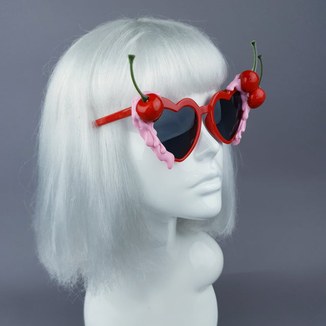 "Lolita" Cherry Pink Frosting Red Sunglasses