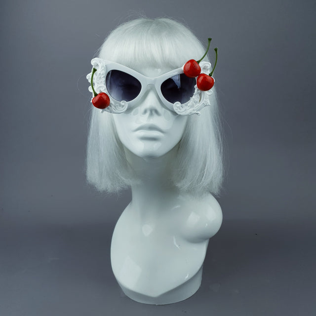 "Crème"
Cherries & Cream White Catseye Sunglasses